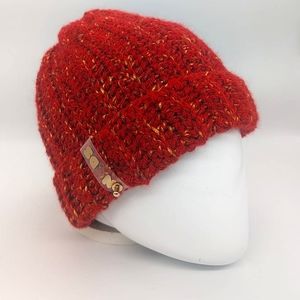 NODS "Gilded Red" Handmade Crotchet Beanie (D-007)